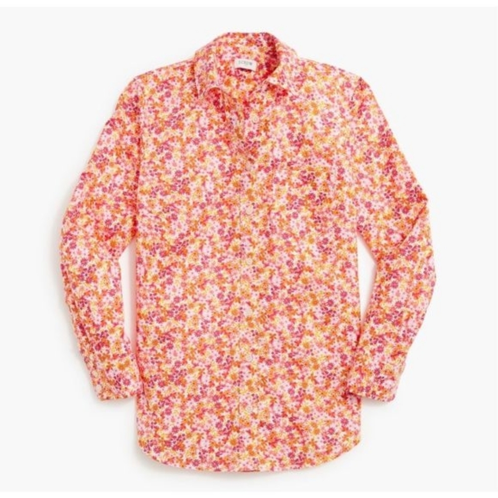 J. Crew - Lightweight Cotton Shirt Signature Fit BF817 | Medium | Pink Floral